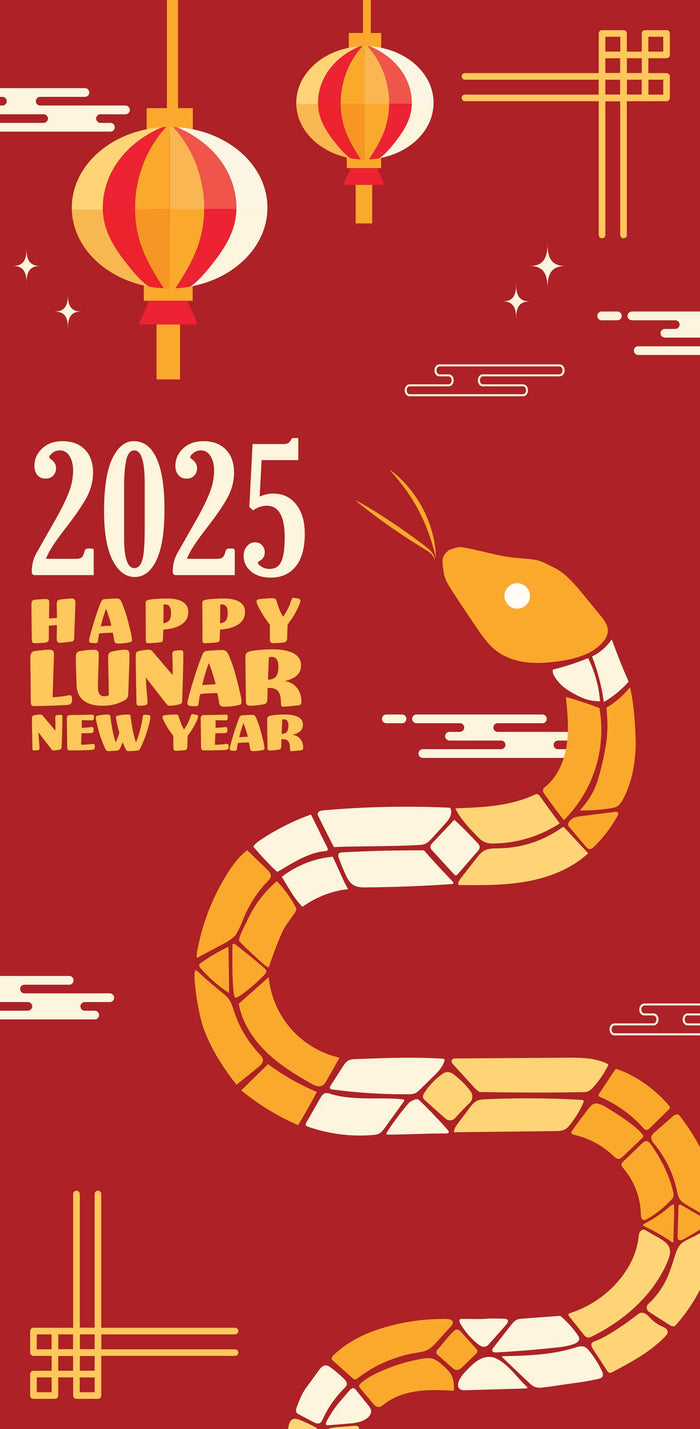 Geometric Year of the Snake Single Vinyl Banner Dekra-Lite