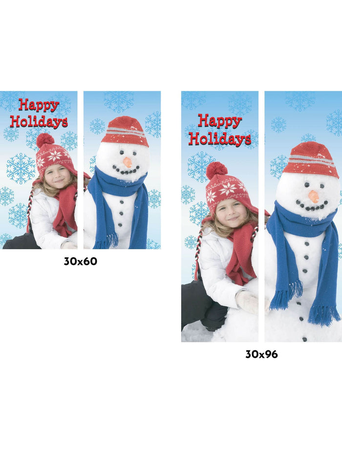 Girl & Snowman Double Vinyl Banner Set Dekra-Lite
