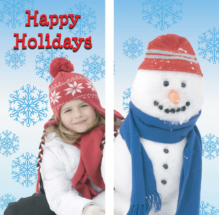 Girl & Snowman Double Vinyl Banner Set Dekra-Lite