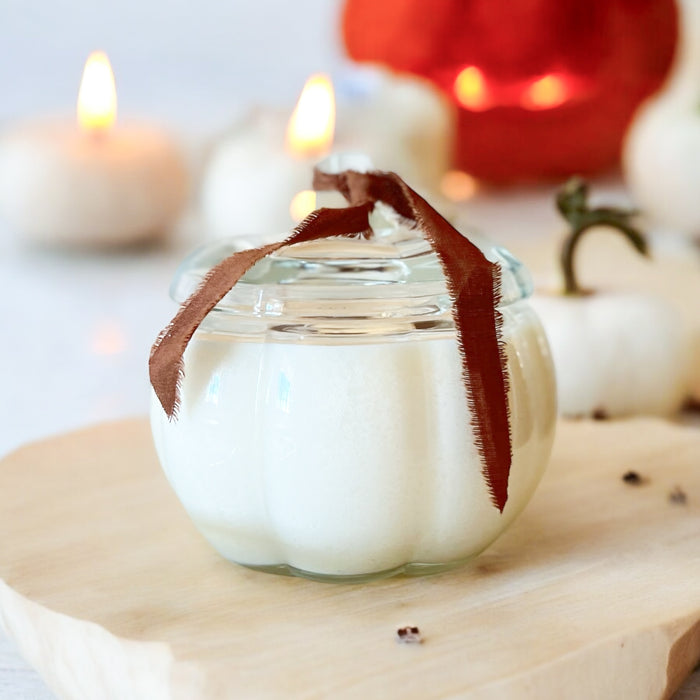 Glass Pumpkin Candle - Pumpkin Caramel