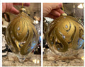 Gold Ornate Embellished Ornaments Set of 2