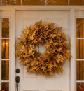 Golden Maple Leaf Wreath 30” – Luxe Fall Door