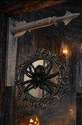 Gothic Spider Victorian Style Frame Arrow Replacement Mirrored Spider Double Sided Spooky Hanging Sign