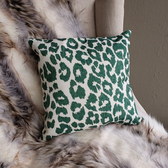 Green Leopard Pillow