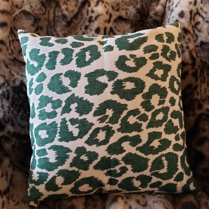 Green Leopard Pillow