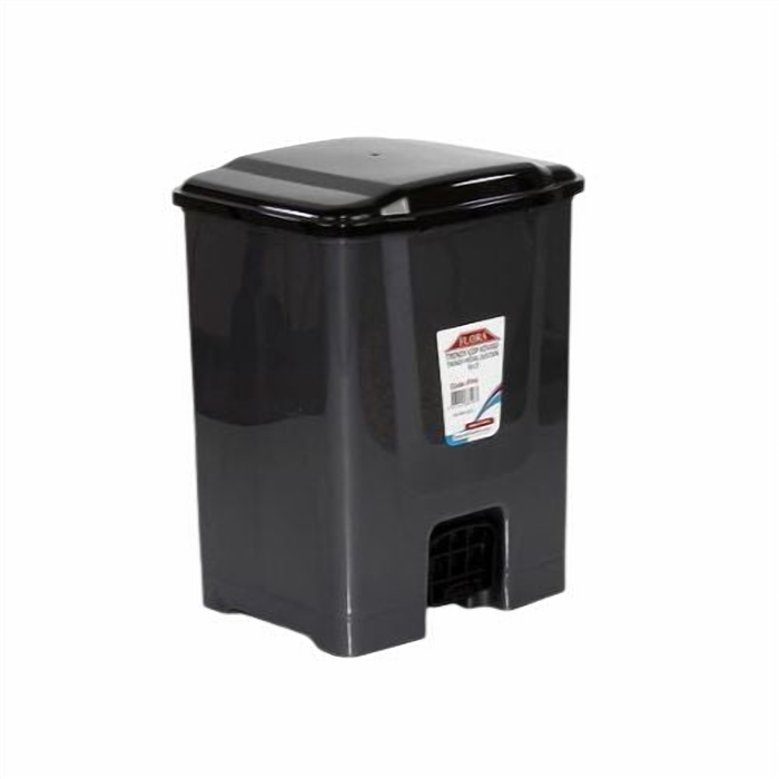 Grey Plastic Pedal Bin for Under the Desk and Bedroom