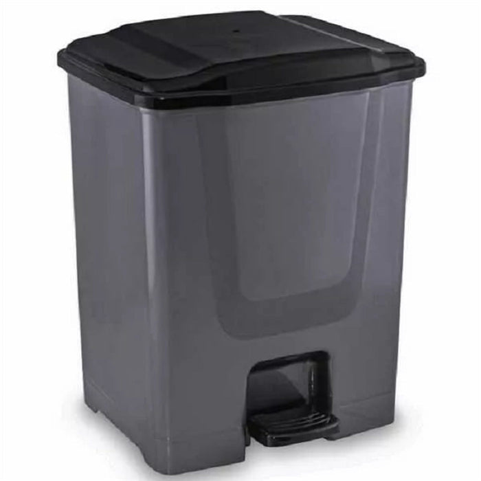 Grey Plastic Pedal Bin for Under the Desk and Bedroom