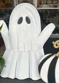 Halloween Large White Ghost Metal Stake Outdoor or Indoor