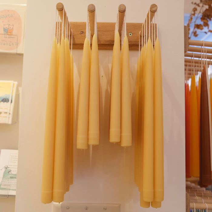 Hand-Dipped Beeswax Taper Candles