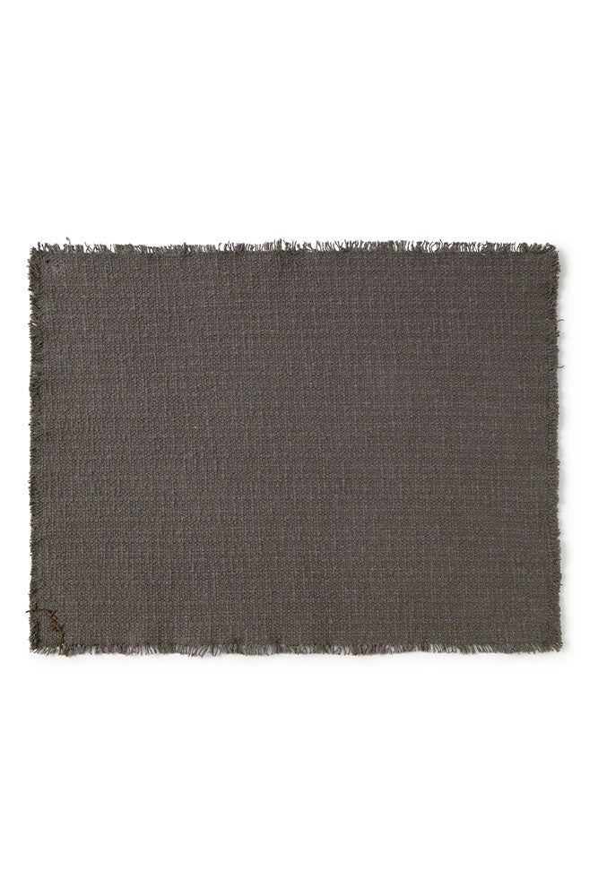 Handloom Placemat Dark Grey, Set of 4 - Rugs by Roo
