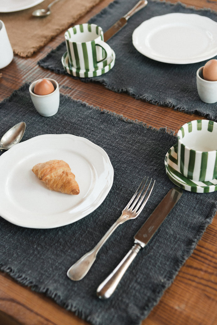 Handloom Placemat Dark Grey, Set of 4 - Rugs by Roo