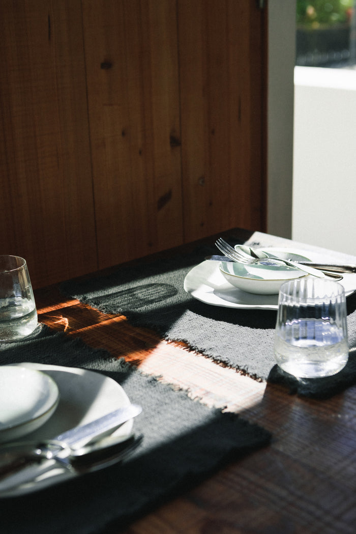 Handloom Placemat Dark Grey, Set of 4 - Rugs by Roo