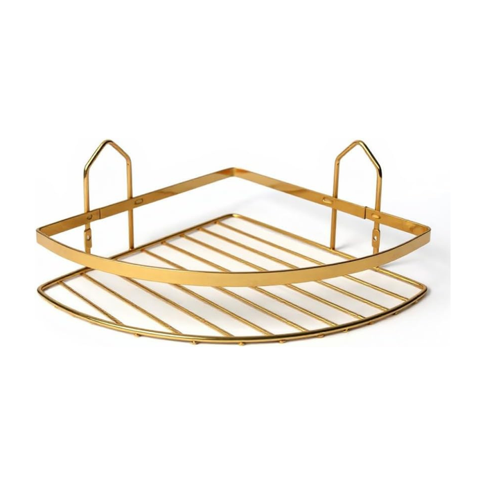 Primanova bathroom shelf Stainless steel 1 Tier front view