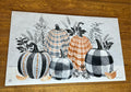 Hello Fall Plaid Door Mat Gray, White and Orange