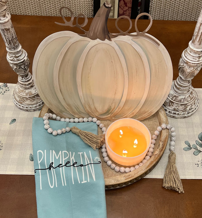 “Hello Pumpkin” Light Blue Hand Towel