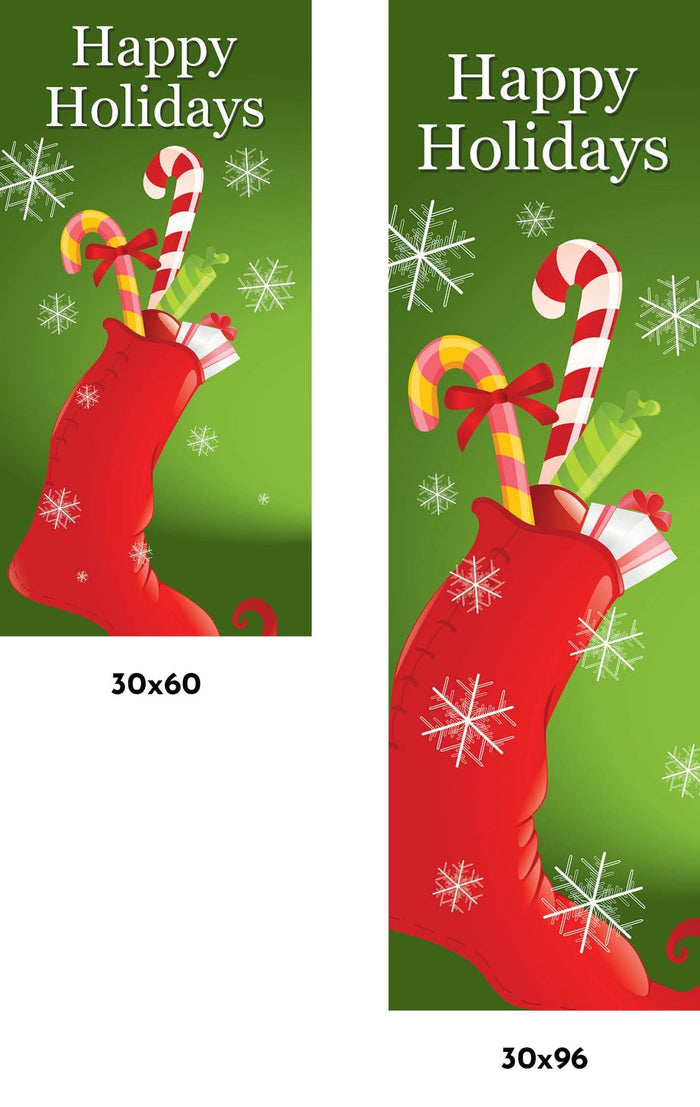 Holiday Stocking Single Vinyl Banner Dekra-Lite