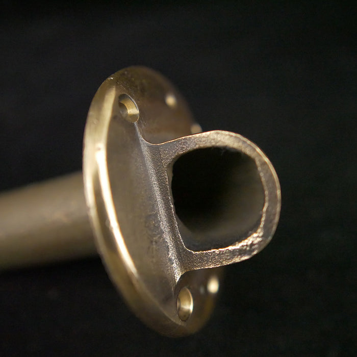 Antique brass 5.5-inch railing endcap. Marked "19."