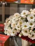 Fall Autumn Faux White Mum Bush