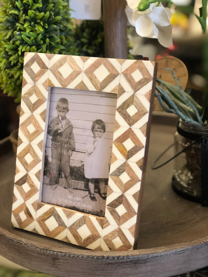 Wooden Aztec Picture Frame 4”x6”