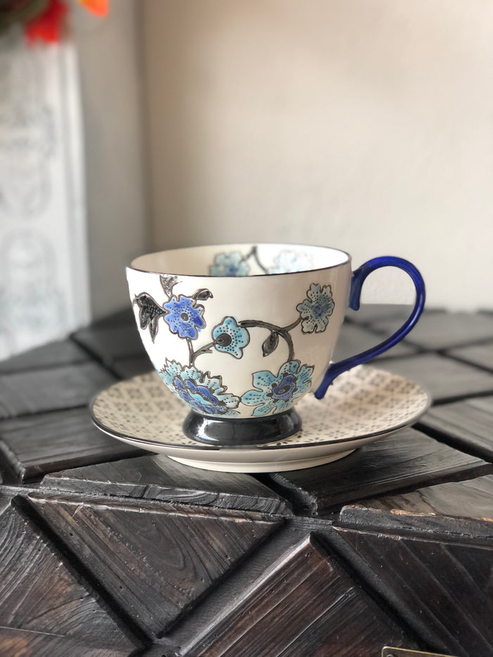 Periwinkle Vine Collection Blue Floral Tea Cup Parkhill