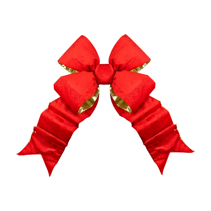Interior Brocade Bow in Red and Gold 36" Dekra-Lite