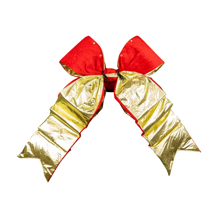 Back of Interior Brocade Bow in Red and Gold 36" Dekra-Lite
