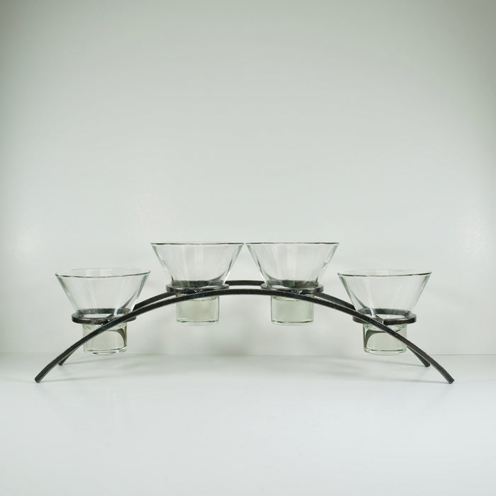 Iron Candleholder with Glass Cups