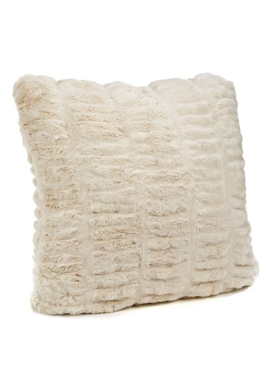 Ivory mink faux pillow