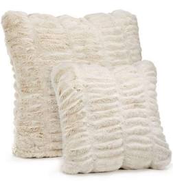 Ivory mink faux pillow