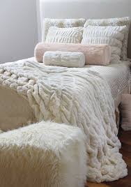Ivory mink faux pillow