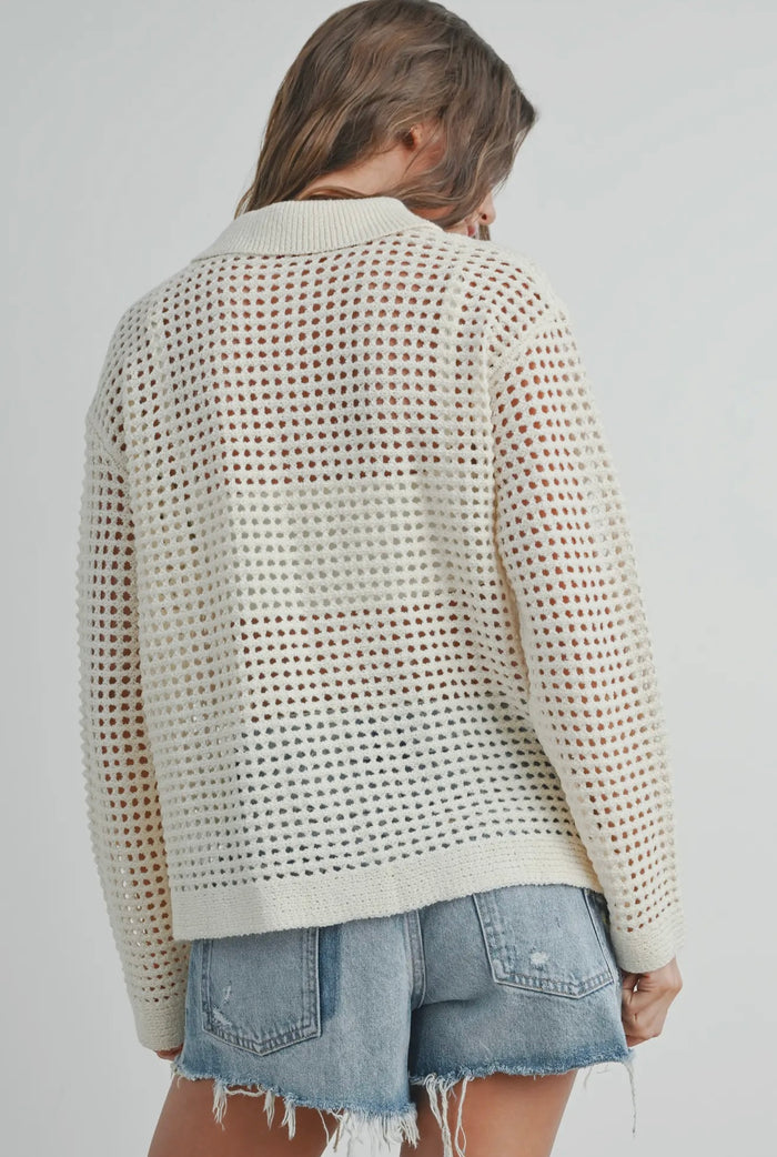 Ivory Open Stitch Cardigan