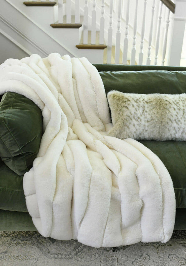 Ivory Posh Faux Fur Throw