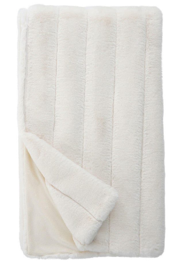 Ivory Posh Faux Fur Throw
