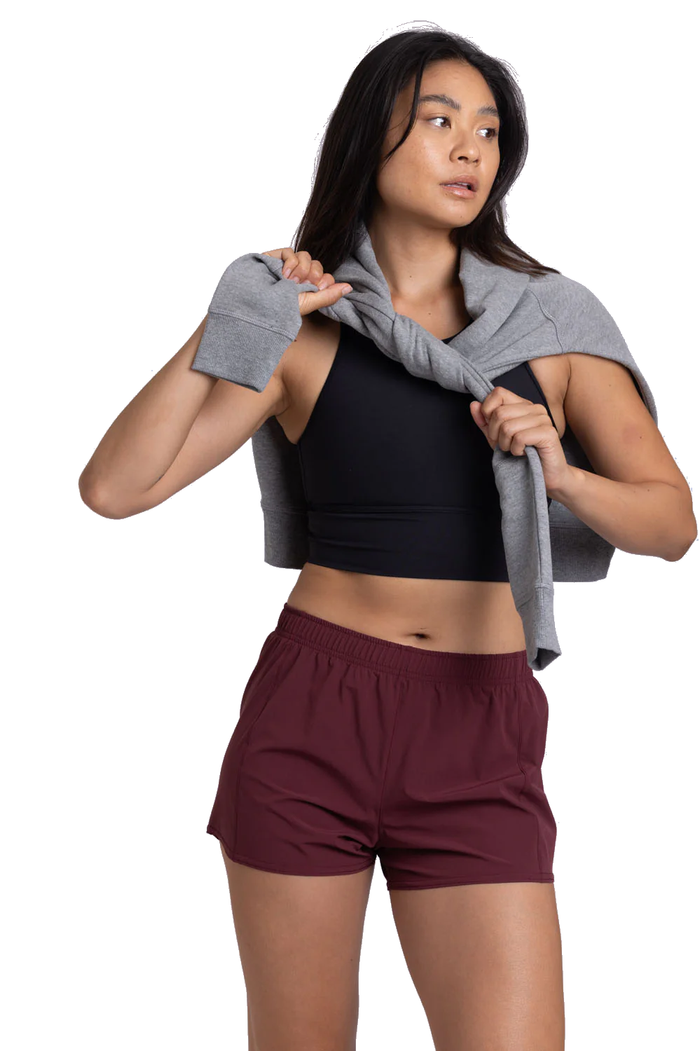 Jolyn Janie High Waisted Short maroon front