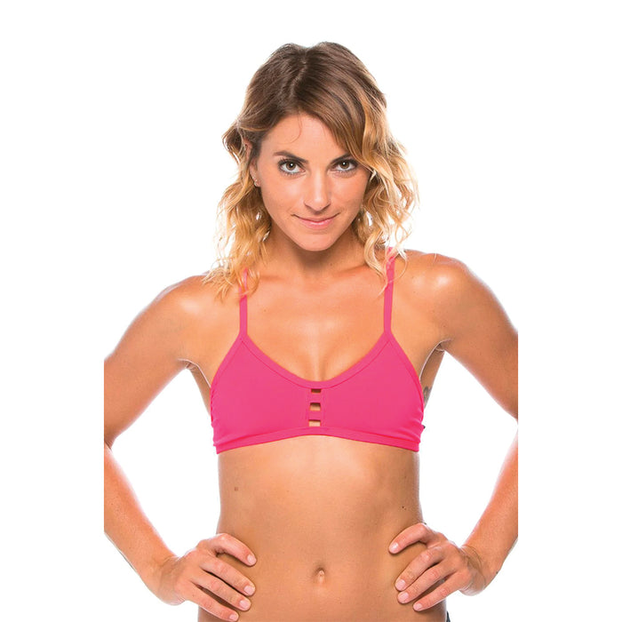 Jolyn Tomcat Solid Bikini Top hot pink