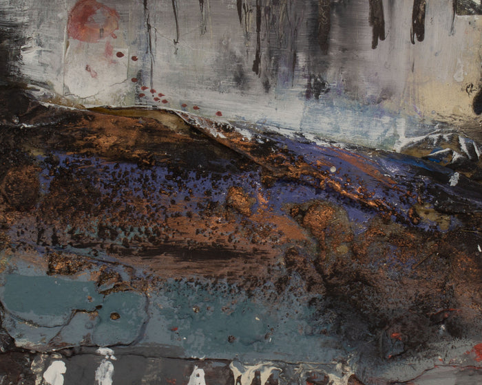 Juliet Holland Signed “Touching Earth XI” Mixed Media Collage