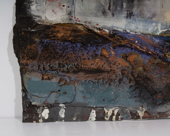 Juliet Holland Signed “Touching Earth XI” Mixed Media Collage
