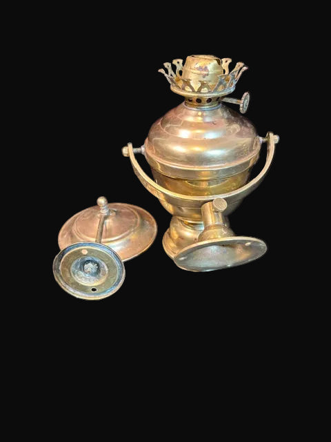 #Kerosene Lamp Font with Ornate Burner - Annapolis Maritime Antiques