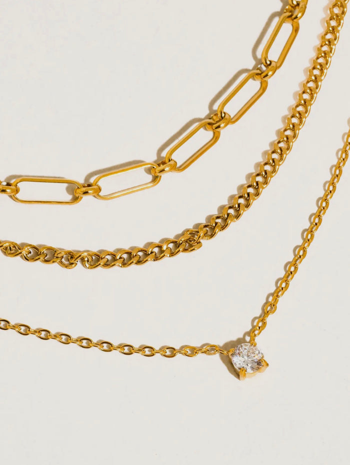 Layered CZ Chain Necklace