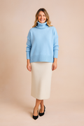 Lena | Short-sleeved sweater with a wide turtleneck
