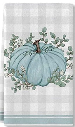 Light Blue Pumpkin Hand Towel