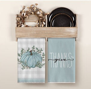 Light Blue Pumpkin Hand Towel