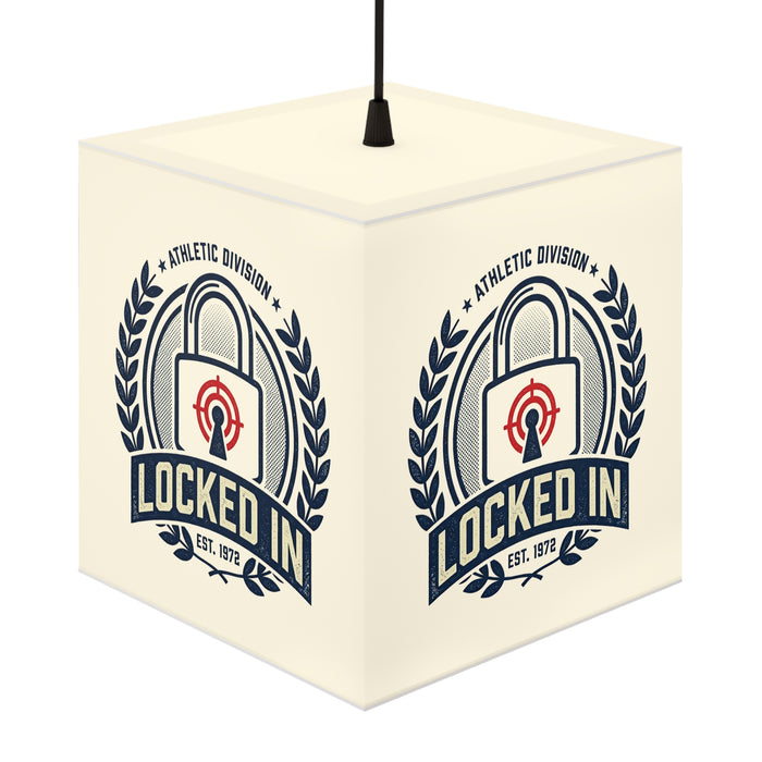Light Cube Lamp — "Locked In" Athletic Badge Ambient Night Light
