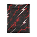 Lightning Bolt Comforter — Black & Red Electric Storm Bed Cover