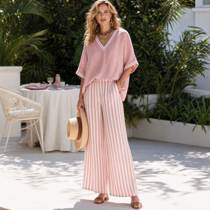Lorna – Women's Airy Linen-like Two-Piece Set