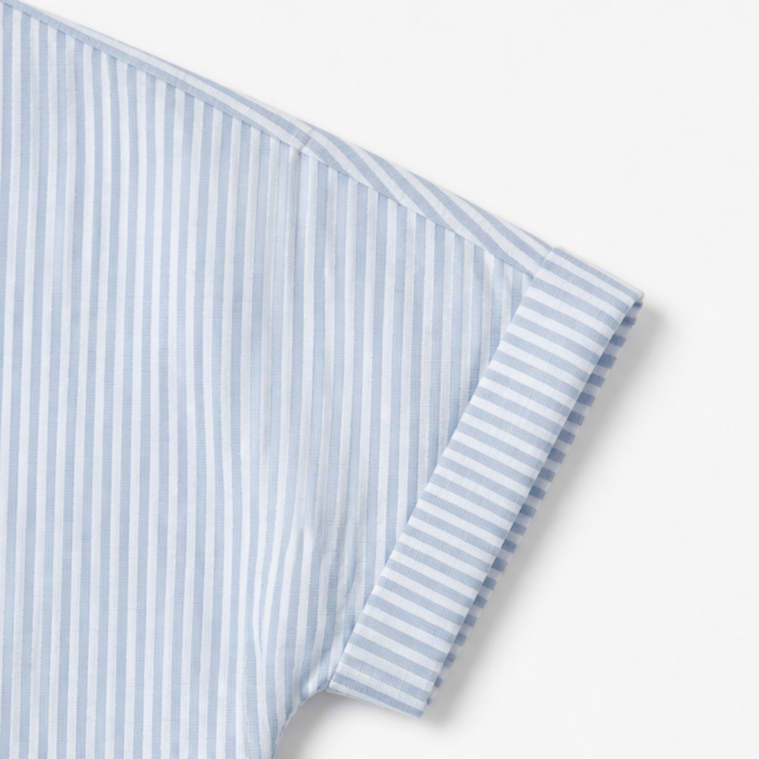 Lunavia – Striped Henley Top with Slimming Stripe Panel