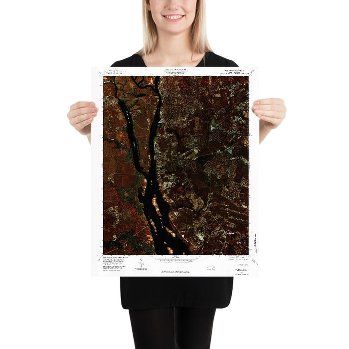 Map of Wilmington, North Carolina by USGS, 1980 – Cape Fear River & Wrightsville Beach