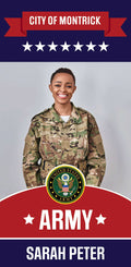 Military Banner - Army Blue and Red Background Single Vinyl Banner Dekra-Lite