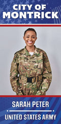 Military Banner - Army Blue Background Single Vinyl Banner Dekra-Lite