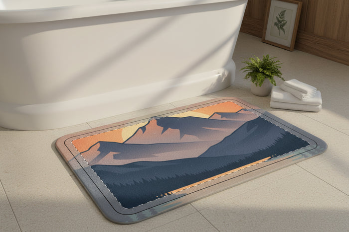 Mountain Sunset Toilet Three-Piece Set — Scenic Bathroom Decor